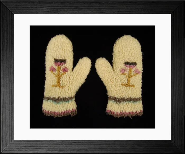 Framed Print : Mittens, American, 1840-60. Creator: Unknown Framed Print : Mittens, American, 1840-60. Creator: Unknown