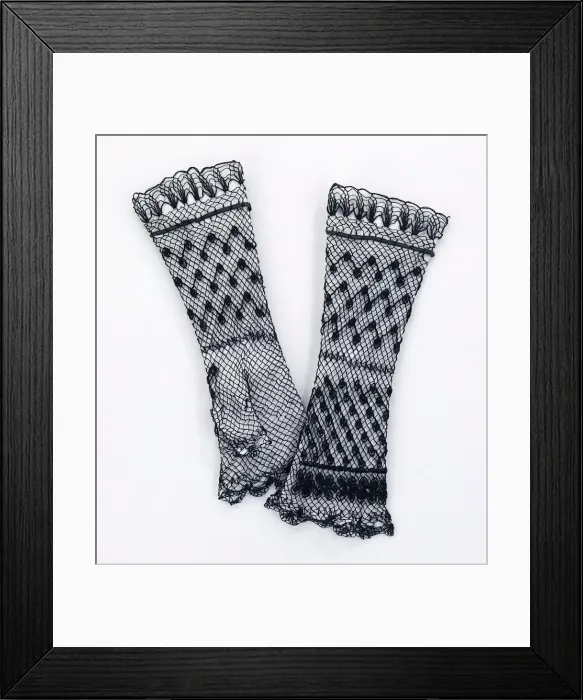 Framed Print : Mitts, American, 1870-79. Creator: Unknown Framed Print : Mitts, American, 1870-79. Creator: Unknown