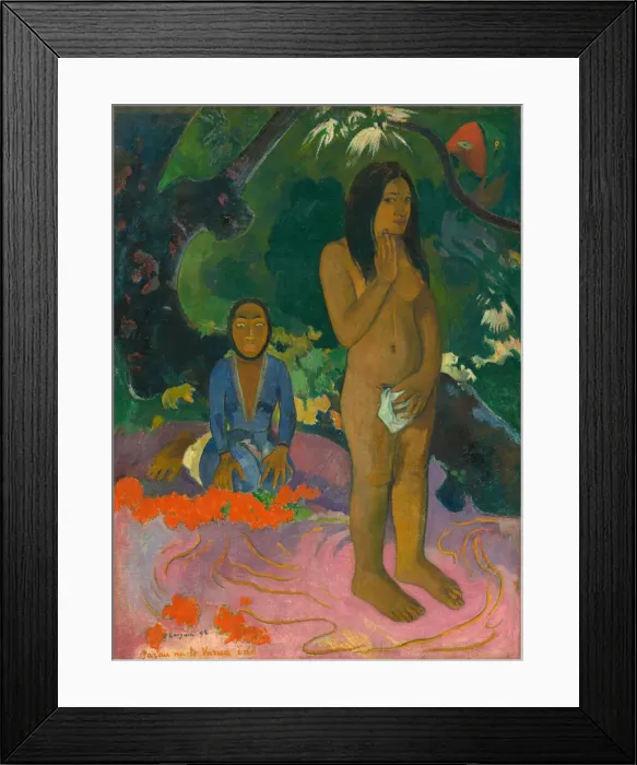 Framed Print : Parau na te Varua ino (Words of the Devil), 1892. Creator: Paul Gauguin Framed Print : Parau na te Varua ino (Words of the Devil), 1892. Creator: Paul Gauguin