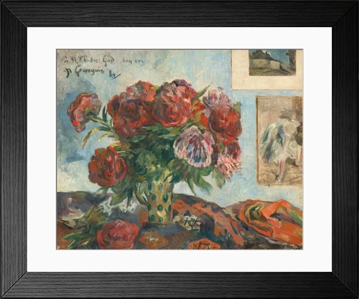 Framed Print : Still Life with Peonies, 1884. Creator: Paul Gauguin Framed Print : Still Life with Peonies, 1884. Creator: Paul Gauguin