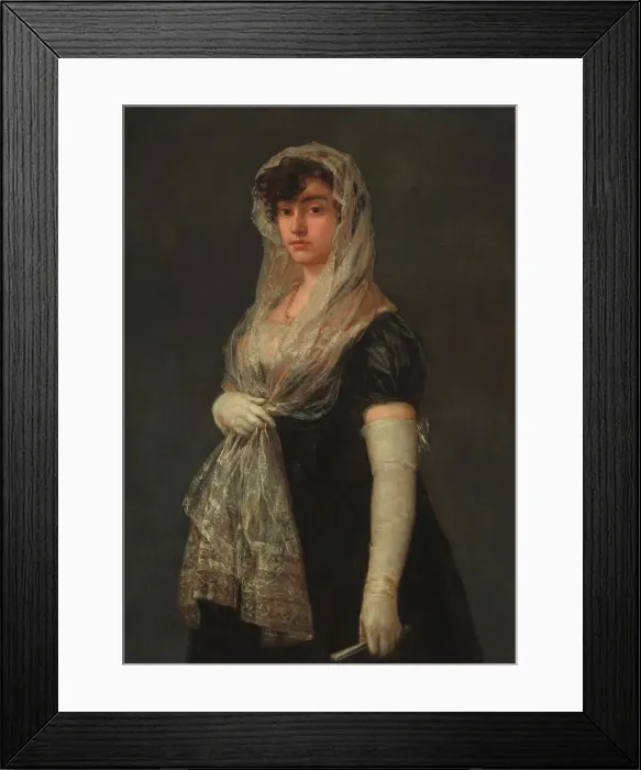 Framed Print : Young Lady Wearing a Mantilla and Basquina, c. 1800 / 1805. Creator: Francisco Goya Framed Print : Young Lady Wearing a Mantilla and Basquina, c. 1800 / 1805. Creator: Francisco Goya