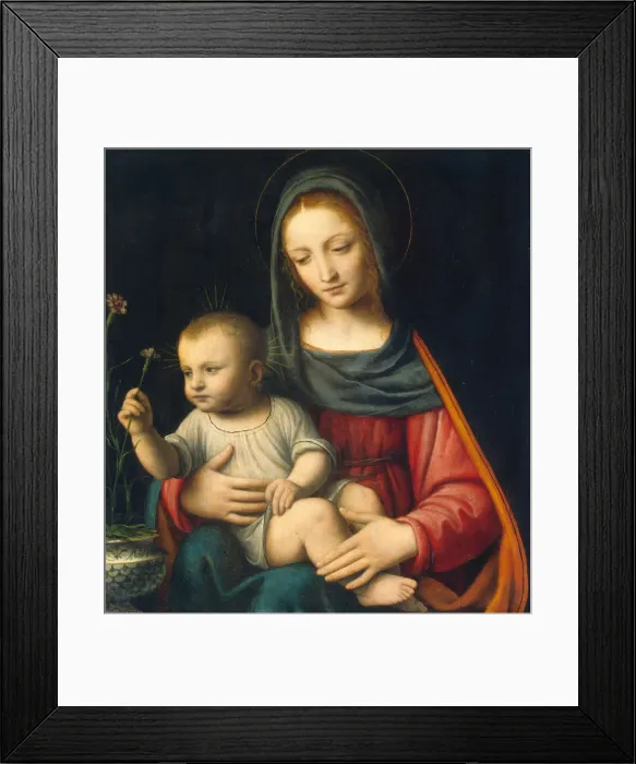 Framed Print : The Madonna of the Carnation, c. 1515. Creator: Bernardino Luini Framed Print : The Madonna of the Carnation, c. 1515. Creator: Bernardino Luini