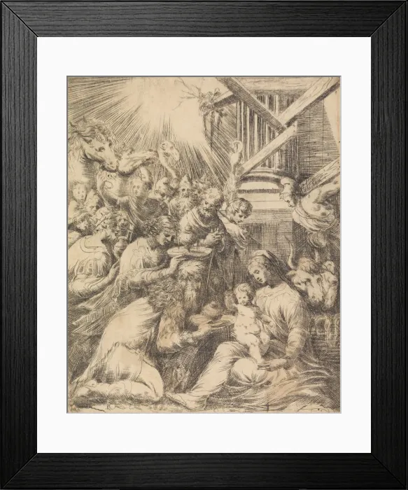 Framed Print : Adoration of the Magi, ca. 1553-60 (?). Creator: Andrea Schiavone Framed Print : Adoration of the Magi, ca. 1553-60 (?). Creator: Andrea Schiavone