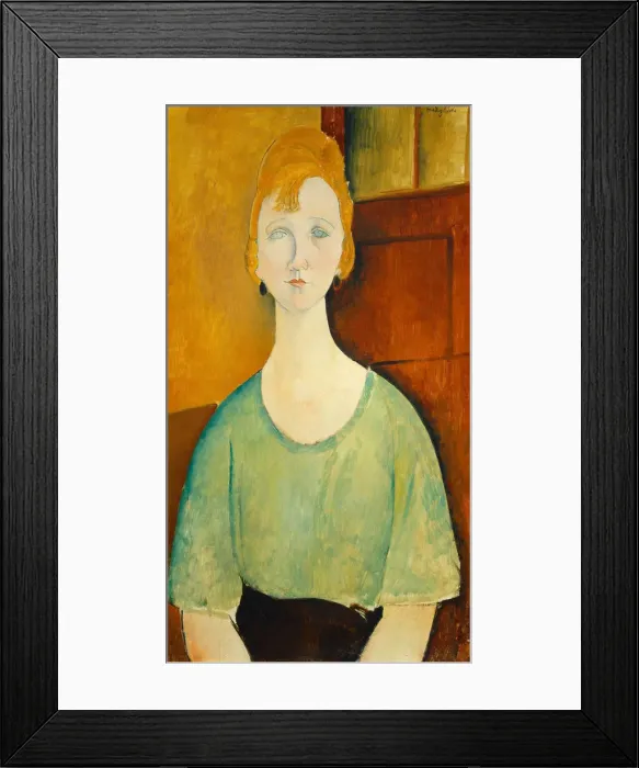 Framed Print : Girl in a Green Blouse, 1917. Creator: Amadeo Modigliani Framed Print : Girl in a Green Blouse, 1917. Creator: Amadeo Modigliani