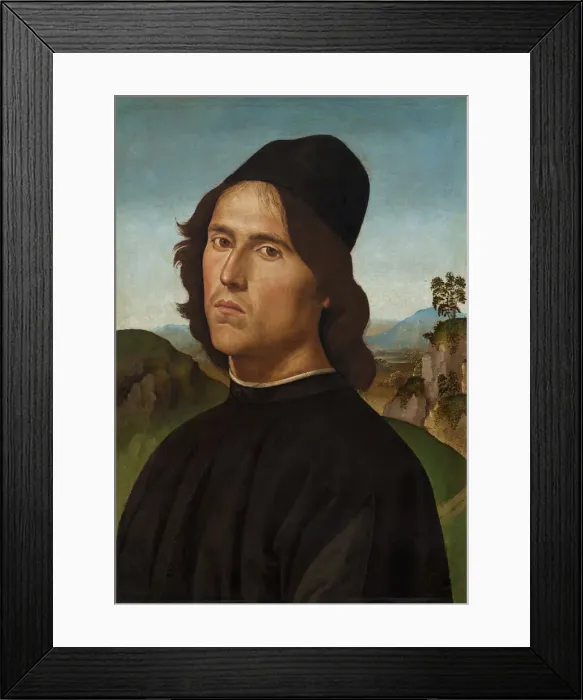 Framed Print : Portrait of Lorenzo di Credi, 1488. Creator: Perugino