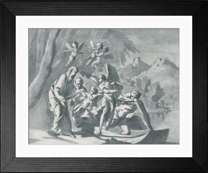 Framed Print : The rest on the Flight into Egypt, 1740-71. Creator: Andrea Scacciati Framed Print : The rest on the Flight into Egypt, 1740-71. Creator: Andrea Scacciati
