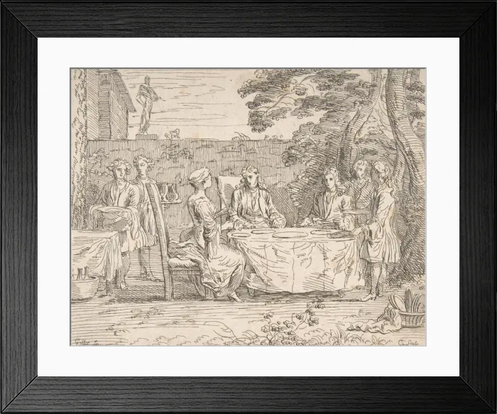 Framed Print : Distinguished Meal, ca. 1725-1765. Creator: Caylus, Anne-Claude-Philippe de Framed Print : Distinguished Meal, ca. 1725-1765. Creator: Caylus, Anne-Claude-Philippe de