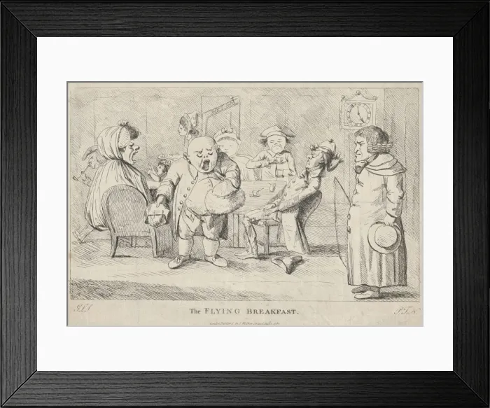 Framed Print : The Flying Breakfast, August 1, 1782. August 1, 1782. Creator: G L S Framed Print : The Flying Breakfast, August 1, 1782. August 1, 1782. Creator: G L S