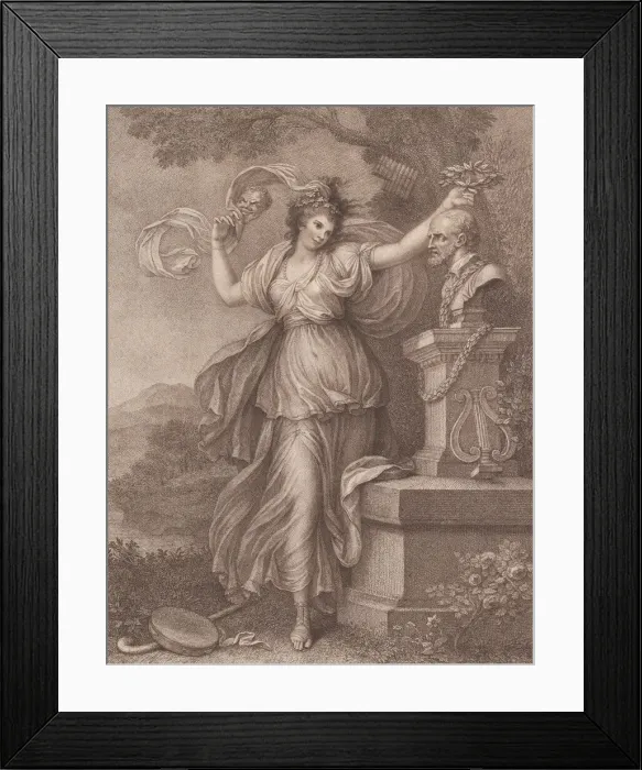 Framed Print : Mrs. Abington as Thalia, August 20, 1783. Creator: Francesco Bartolozzi Framed Print : Mrs. Abington as Thalia, August 20, 1783. Creator: Francesco Bartolozzi
