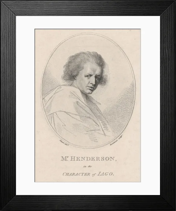 Framed Print : John Henderson, in the Character of Iago (Shakespeares Othello), 1786. 1786 Framed Print : John Henderson, in the Character of Iago (Shakespeares Othello), 1786. 1786
