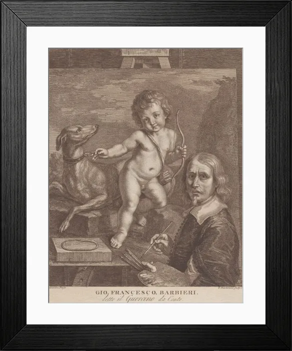 Framed Print : Guercino Self-Portrait, 1790-99. Creator: Francesco Bartolozzi Framed Print : Guercino Self-Portrait, 1790-99. Creator: Francesco Bartolozzi