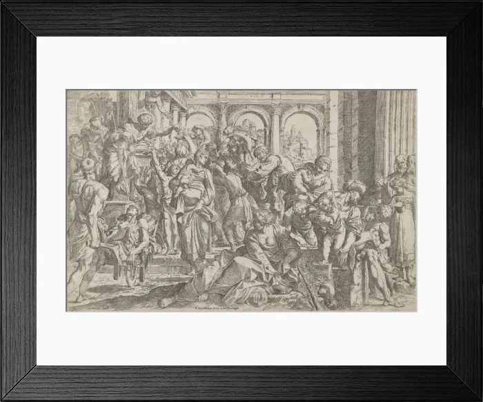 Framed Print : Saint Roch at left distributing alms to a group of people gathered around him, after Framed Print : Saint Roch at left distributing alms to a group of people gathered around him, after