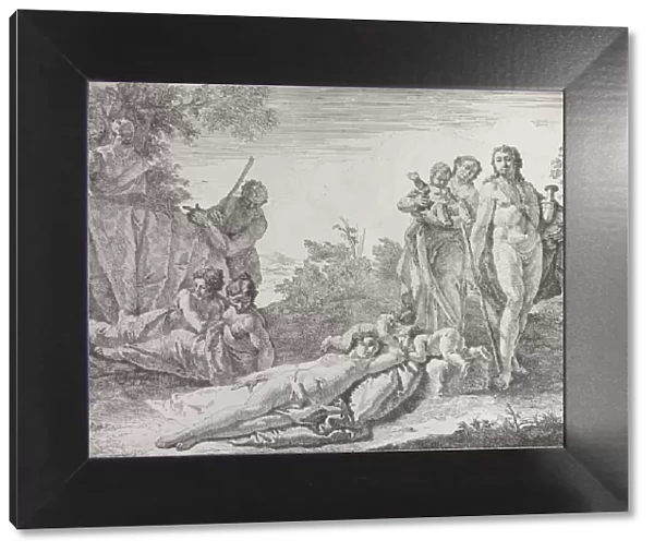 Nine Figures near a Herm of Pan, from 'Bacchanals and Histories', 1744