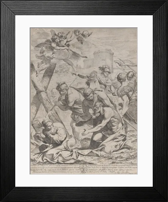 Framed Print : Saint Andrew praying before a crucifix, 1640-70. Creator: Francesco Giovani Framed Print : Saint Andrew praying before a crucifix, 1640-70. Creator: Francesco Giovani