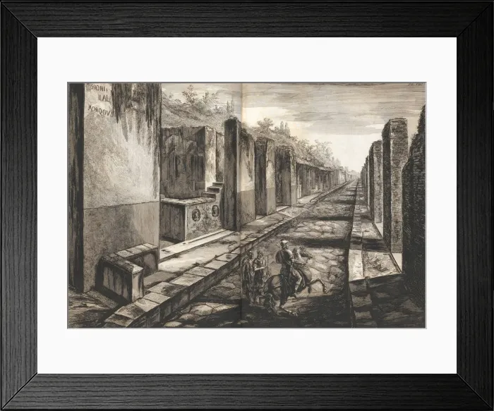 Framed Print : View from the street entering beneath the gateway to the city of Pompeii Framed Print : View from the street entering beneath the gateway to the city of Pompeii