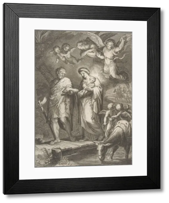 Framed Print : The Flight into Egypt, 1700-(?). Creator: Francesco Polanzani Framed Print : The Flight into Egypt, 1700-(?). Creator: Francesco Polanzani