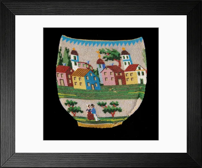 Framed Print : Pouch, American, 1830-60. Creator: Unknown Framed Print : Pouch, American, 1830-60. Creator: Unknown