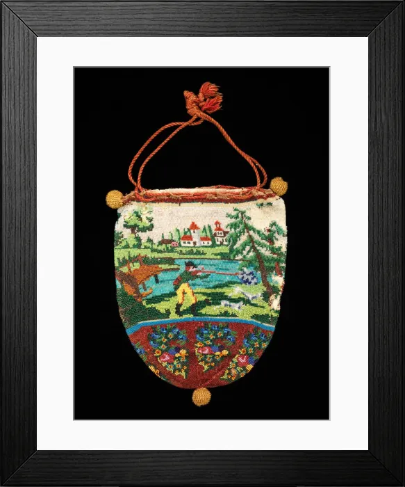 Framed Print : Pouch, American, 1830-60. Creator: Unknown Framed Print : Pouch, American, 1830-60. Creator: Unknown