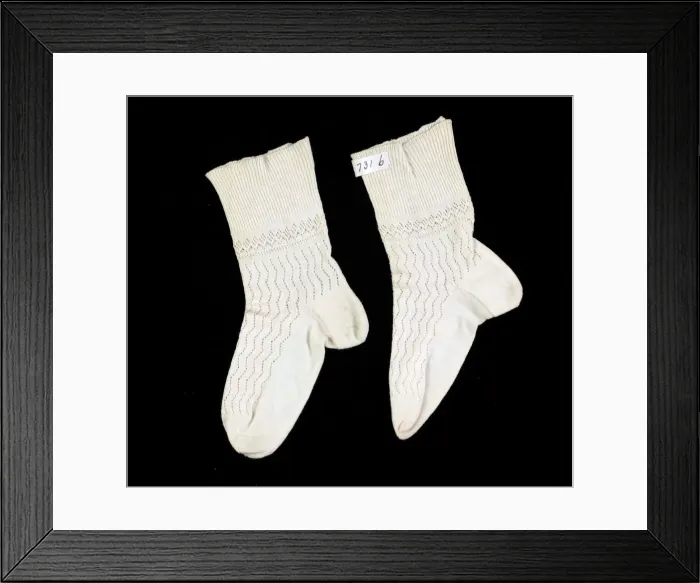Framed Print : Socks, American, 1840-60. Creator: Unknown Framed Print : Socks, American, 1840-60. Creator: Unknown