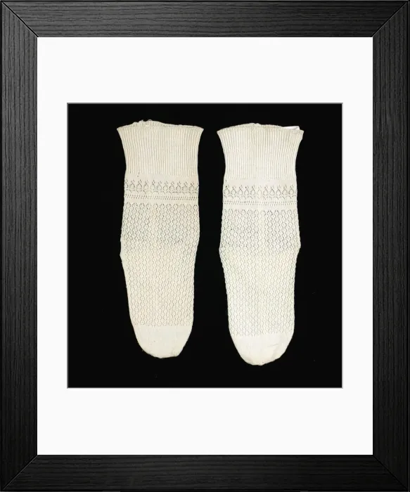 Framed Print : Socks, American, 1840-60. Creator: Unknown Framed Print : Socks, American, 1840-60. Creator: Unknown