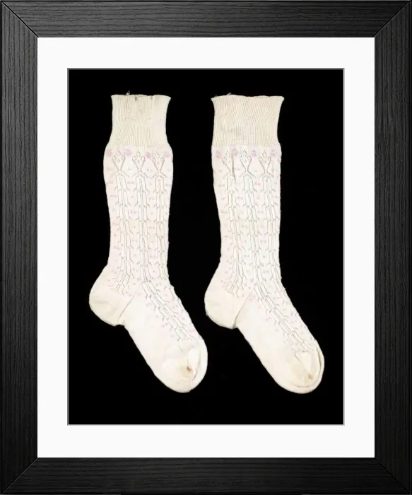 Framed Print : Socks, American, ca. 1885. Creator: Unknown Framed Print : Socks, American, ca. 1885. Creator: Unknown
