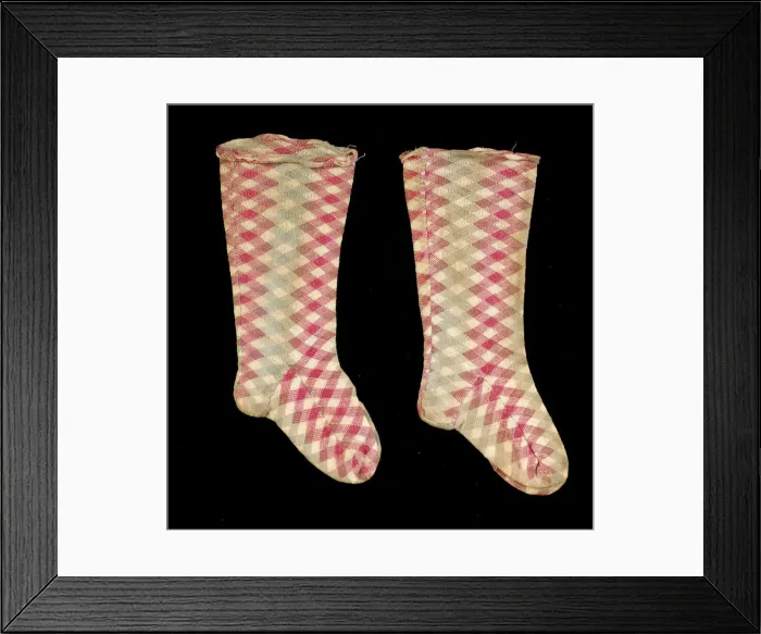 Framed Print : Stockings, American, 1860-70. Creator: Unknown Framed Print : Stockings, American, 1860-70. Creator: Unknown