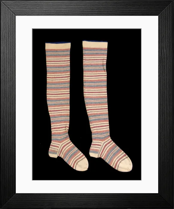 Framed Print : Stockings, American, third quarter 19th century. Creator: Unknown Framed Print : Stockings, American, third quarter 19th century. Creator: Unknown