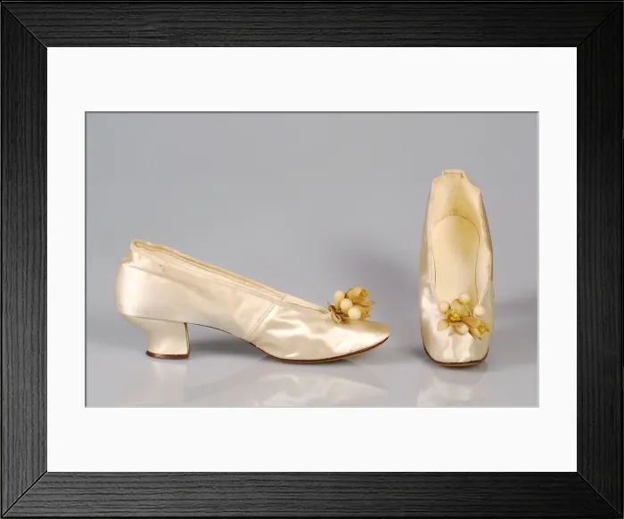 Framed Print : Wedding slippers, American, 1886. Creator: Unknown Framed Print : Wedding slippers, American, 1886. Creator: Unknown