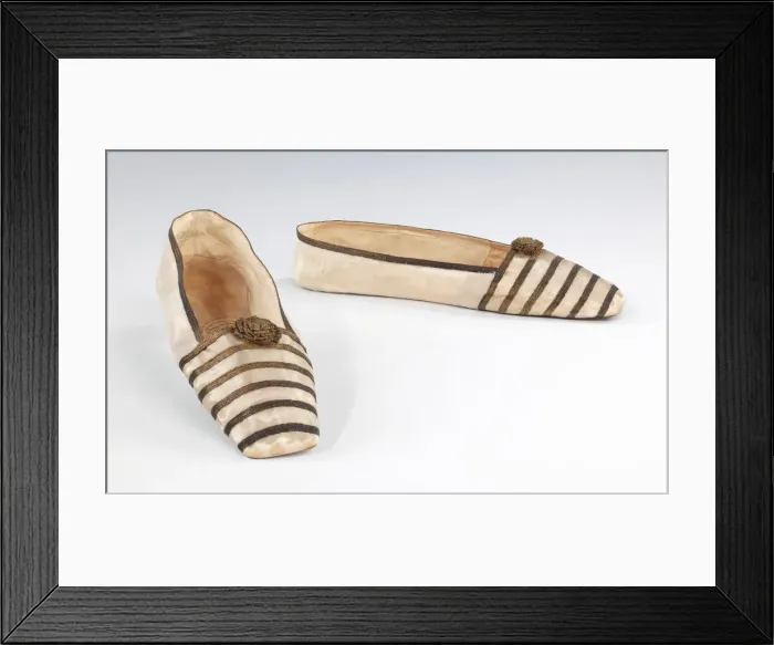 Framed Print : Evening slippers, British, 1840-49. Creator: Gundry & Sons Framed Print : Evening slippers, British, 1840-49. Creator: Gundry & Sons