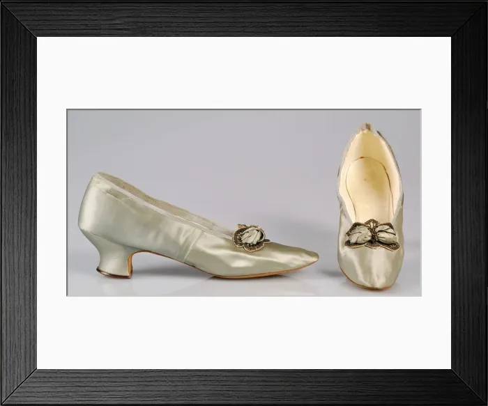 Framed Print : Evening slippers, French, 1885-95. Creator: Unknown Framed Print : Evening slippers, French, 1885-95. Creator: Unknown