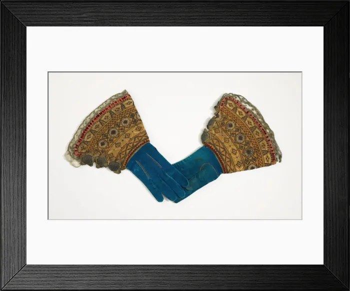 Framed Print : Gauntlets, British, 1690-1710. Creator: Unknown Framed Print : Gauntlets, British, 1690-1710. Creator: Unknown