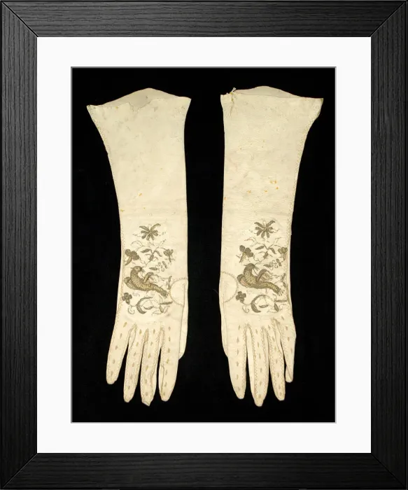 Framed Print : Gloves, British, early 18th century. Creator: Unknown Framed Print : Gloves, British, early 18th century. Creator: Unknown