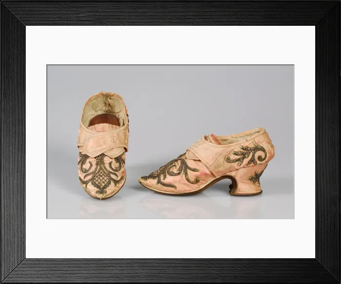 Framed Print : Shoes, British, 1710-49. Creator: Unknown Framed Print : Shoes, British, 1710-49. Creator: Unknown