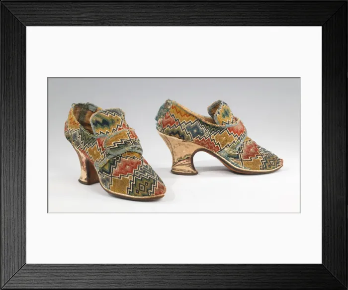 Framed Print : Shoes, British, 1750-69. Creator: Unknown Framed Print : Shoes, British, 1750-69. Creator: Unknown