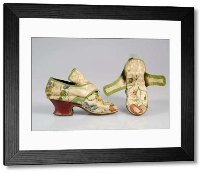 Framed Print : Shoes, British, 1740-59. Creator: Unknown Framed Print : Shoes, British, 1740-59. Creator: Unknown