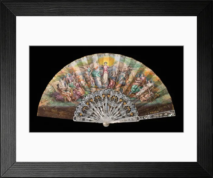 Framed Print : Fan, European, 1855-65. Creator: Unknown Framed Print : Fan, European, 1855-65. Creator: Unknown