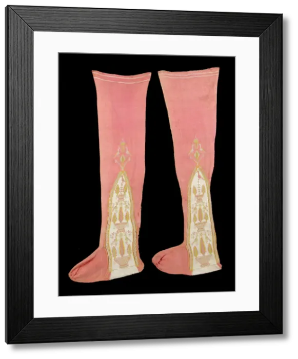 Framed Print : Stockings, British, first quarter 19th century. Creator: Unknown Framed Print : Stockings, British, first quarter 19th century. Creator: Unknown