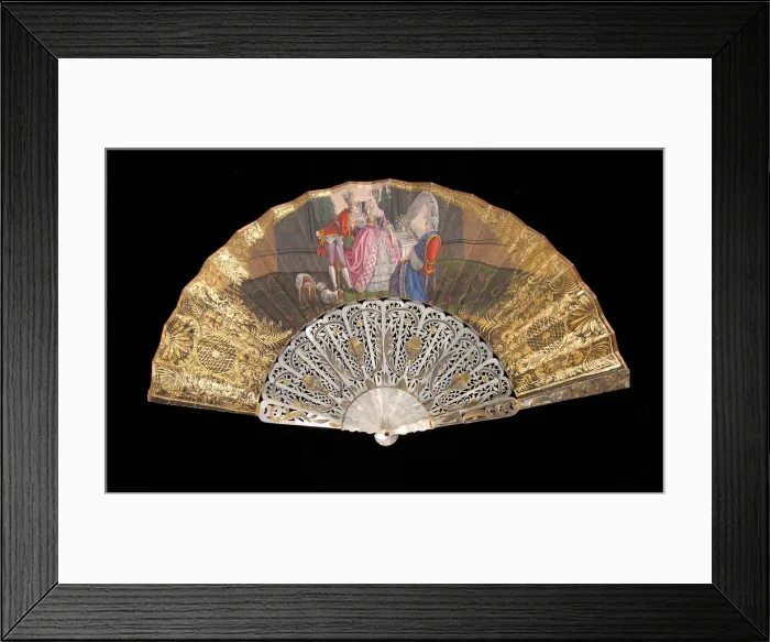 Framed Print : Fan, European, 1855-65. Creator: Unknown Framed Print : Fan, European, 1855-65. Creator: Unknown
