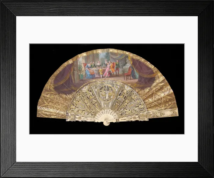 Framed Print : Fan, European, 1855-65. Creator: Unknown Framed Print : Fan, European, 1855-65. Creator: Unknown