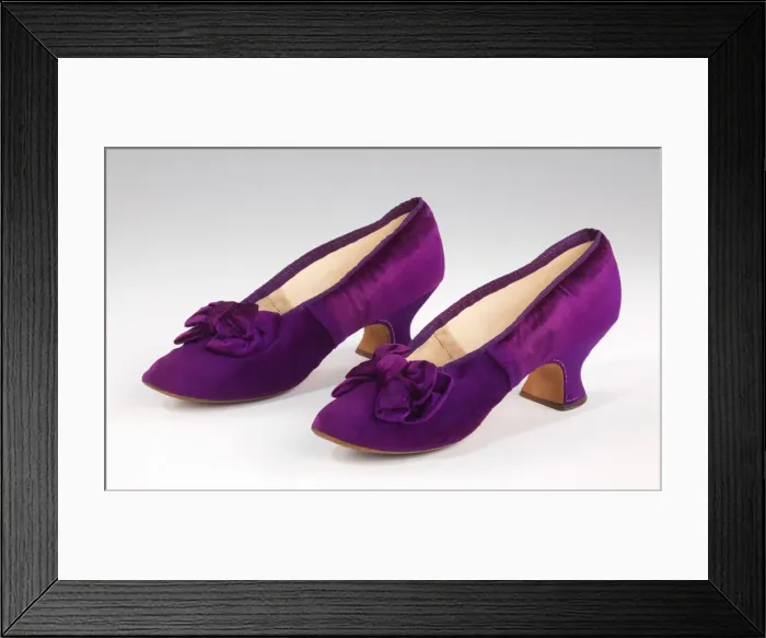 Framed Print : Evening slippers, French, 1885-90. Creator: J Ferry Framed Print : Evening slippers, French, 1885-90. Creator: J Ferry