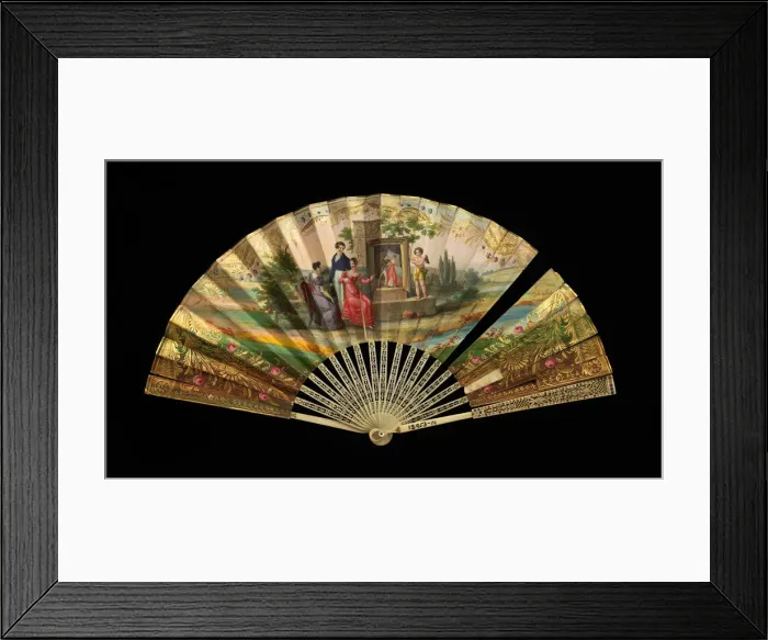 Framed Print : Fan, French, 1820-30. Creator: Dubois Framed Print : Fan, French, 1820-30. Creator: Dubois