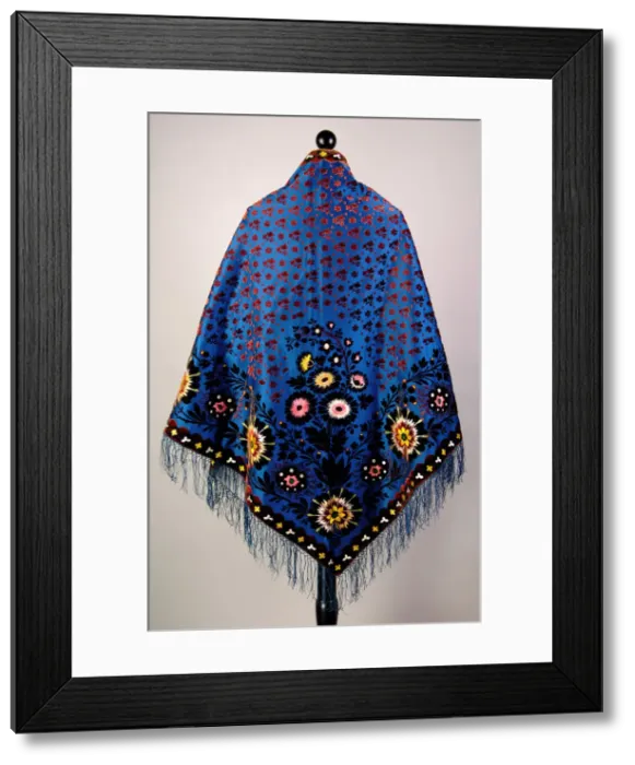 Framed Print : Evening shawl, possibly French, 1875-85. Creator: Unknown Framed Print : Evening shawl, possibly French, 1875-85. Creator: Unknown