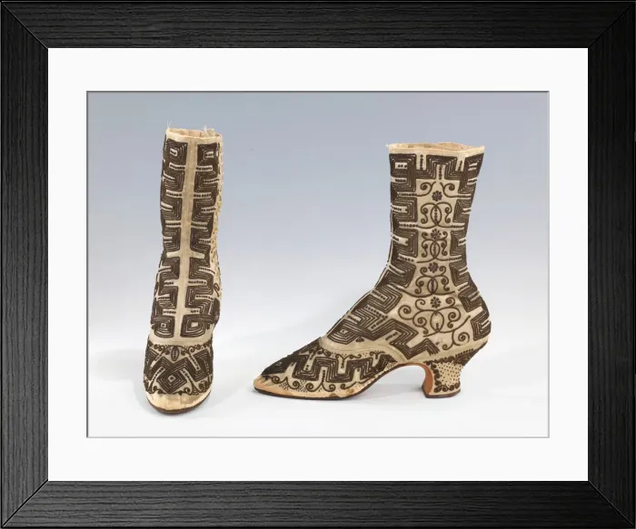 Framed Print : Evening boots, probably French, 1885-90. Creator: Unknown Framed Print : Evening boots, probably French, 1885-90. Creator: Unknown