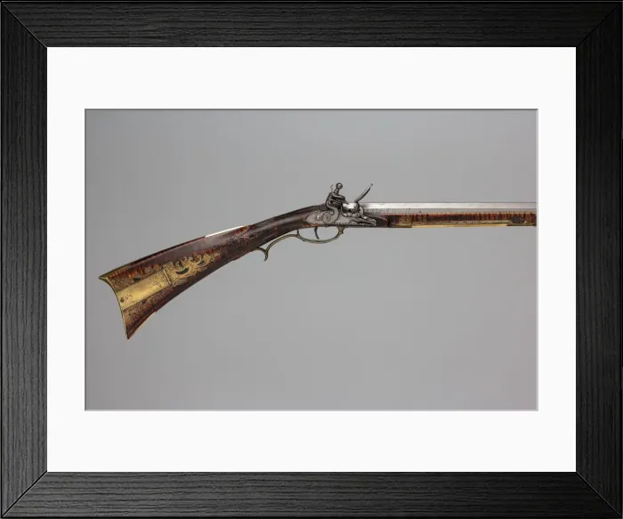 Framed Print : Flintlock Longrifle, American, Philadelphia, ca. 1810-20. Creator: Jacob Kuntz Framed Print : Flintlock Longrifle, American, Philadelphia, ca. 1810-20. Creator: Jacob Kuntz