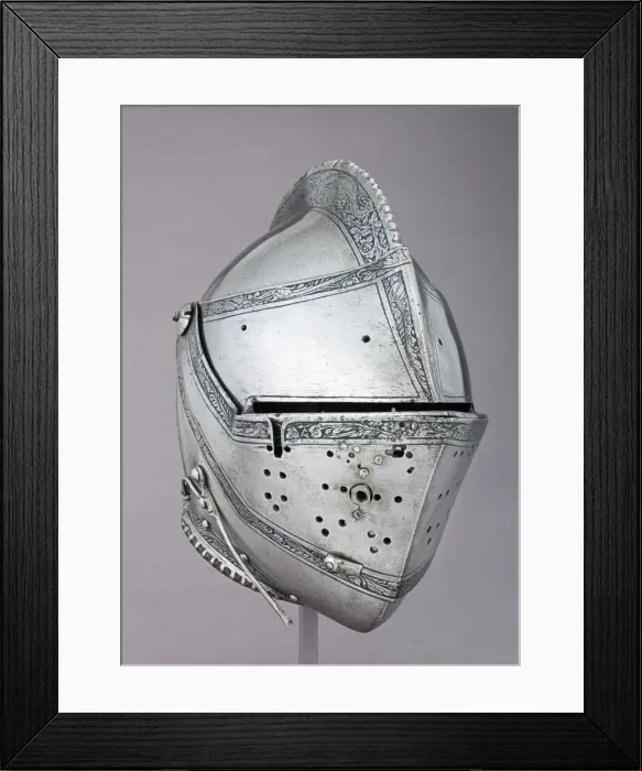 Framed Print : Close Helmet for the Tourney, Austrian, Innsbruck, dated 1552. Creator: Unknown Framed Print : Close Helmet for the Tourney, Austrian, Innsbruck, dated 1552. Creator: Unknown