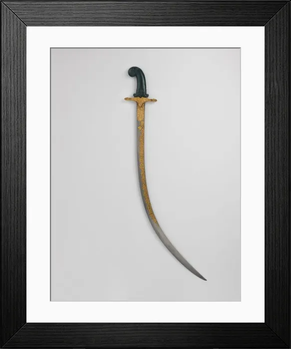 Framed Print : Saber, blade, possibly Iranian... Turkish... Indian... 18th century. Creator: Unknown Framed Print : Saber, blade, possibly Iranian... Turkish... Indian... 18th century. Creator: Unknown