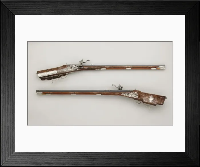 Framed Print : Pair of Wheellock Rifles Made for Emperor Leopold I (1640-1705), Bohemian, Prague Framed Print : Pair of Wheellock Rifles Made for Emperor Leopold I (1640-1705), Bohemian, Prague