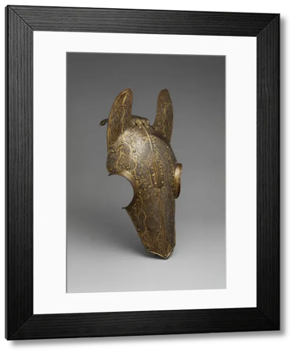 Framed Print : Shaffron (Horses Head Defense), French, ca. 1600. Creator: Unknown Framed Print : Shaffron (Horses Head Defense), French, ca. 1600. Creator: Unknown