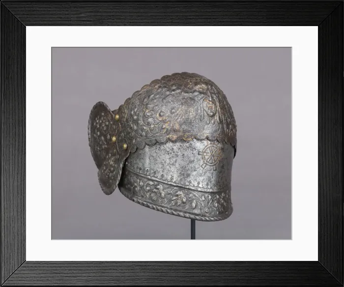 Framed Print : Right Poleyn (Knee Defense) from an armour of Claude Gouffier (1501-1570), French Framed Print : Right Poleyn (Knee Defense) from an armour of Claude Gouffier (1501-1570), French