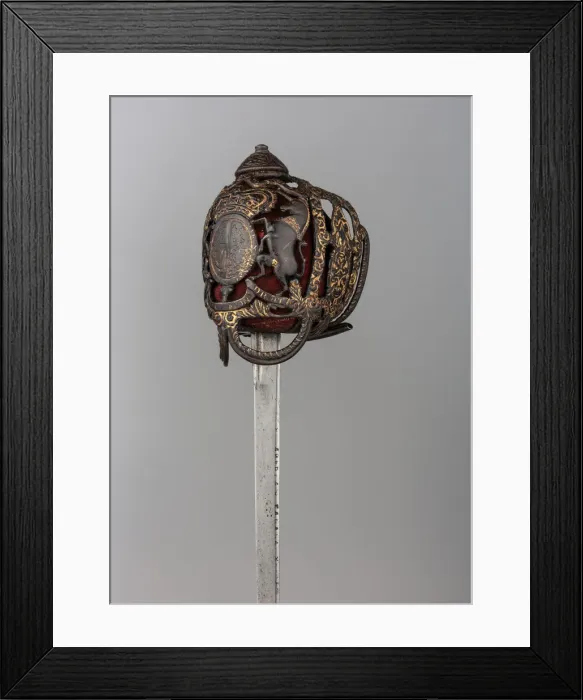 Framed Print : Basket-Hilted Sword, British, ca. 1720-40. Creator: Unknown Framed Print : Basket-Hilted Sword, British, ca. 1720-40. Creator: Unknown